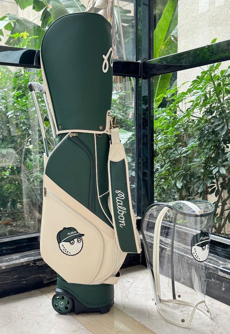 即発送現品限★Malbon Golf キャディバッグ ベージュキャスター付き