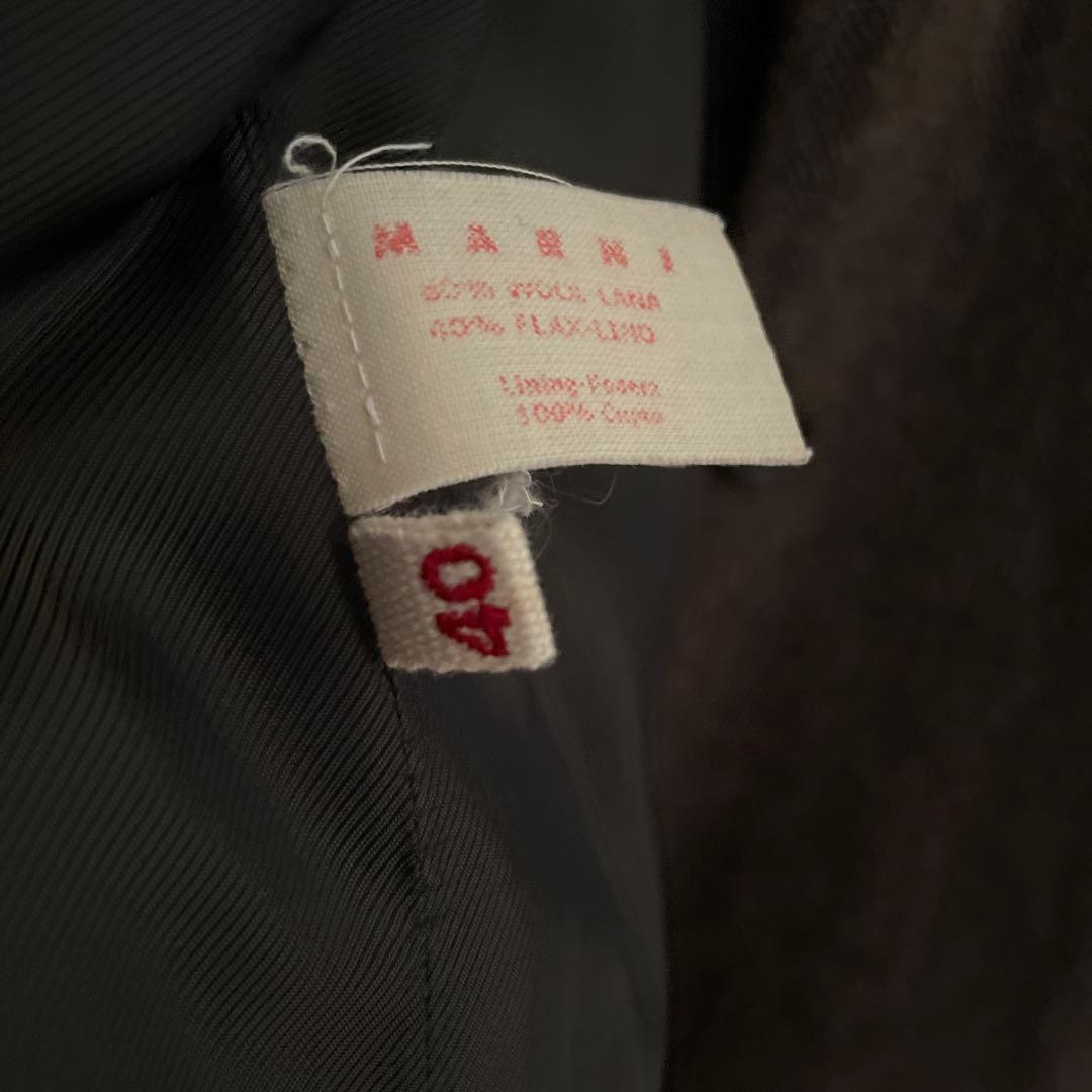 MARNI ブラウン チェスターコート　細身のM