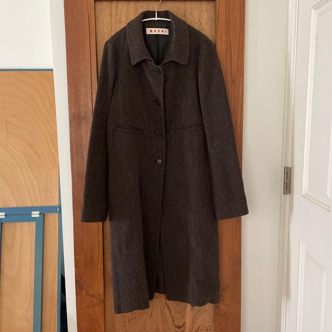 MARNI ブラウン チェスターコート　細身のM