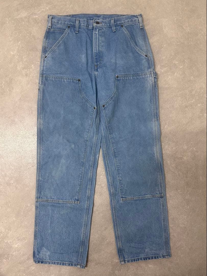 色落ち抜群 Carhartt ダブルニーペインターパンツ デニム 33x32