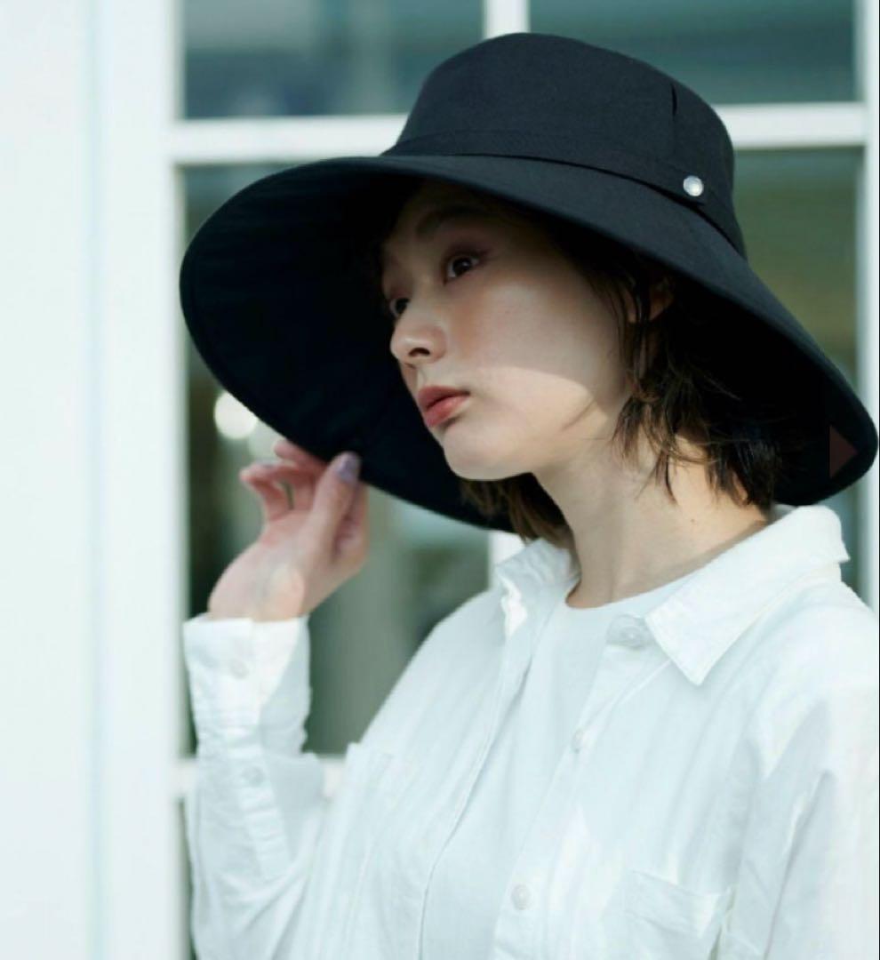 SUN BARRIER 100 ウィンドハット 黒 つば広 完全遮光