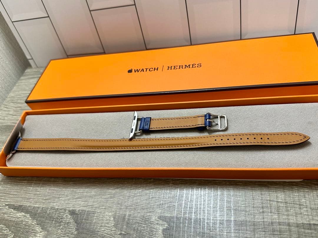 Hermes ブルー・サフィールアトラージュ・ドゥブルトゥールレザーストラップ