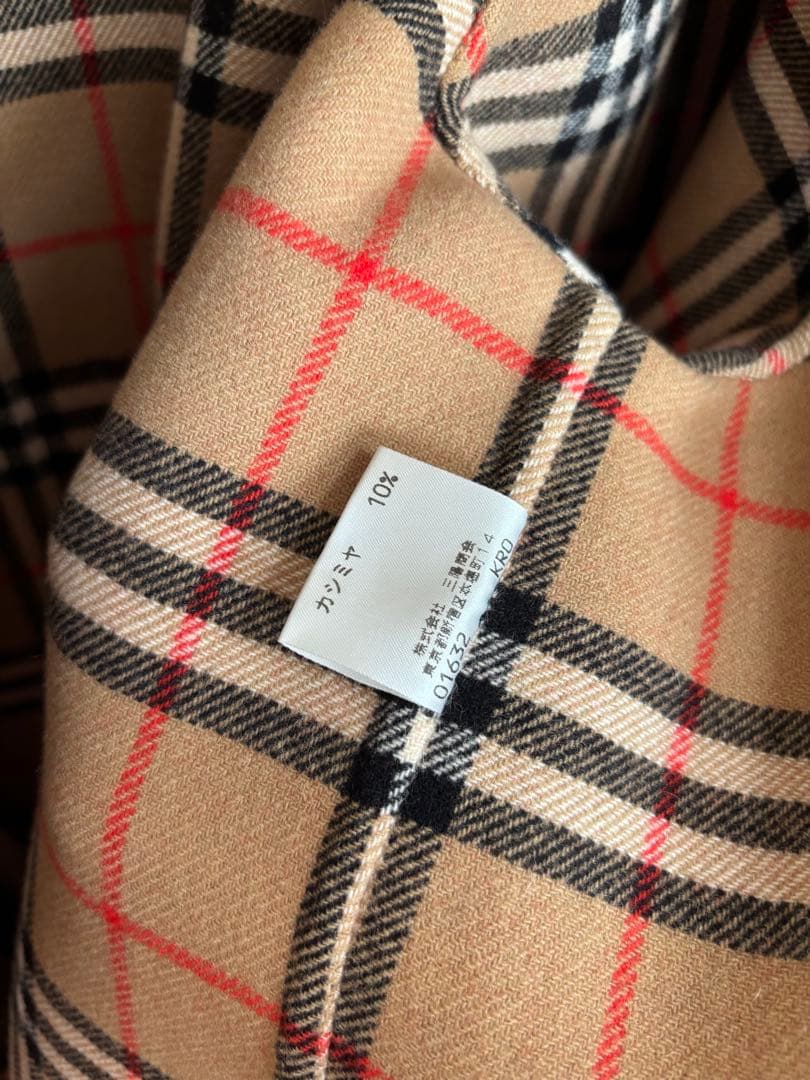 美品 希少 バーバリーズ ダブルフェイス カシミヤ混コート レッド