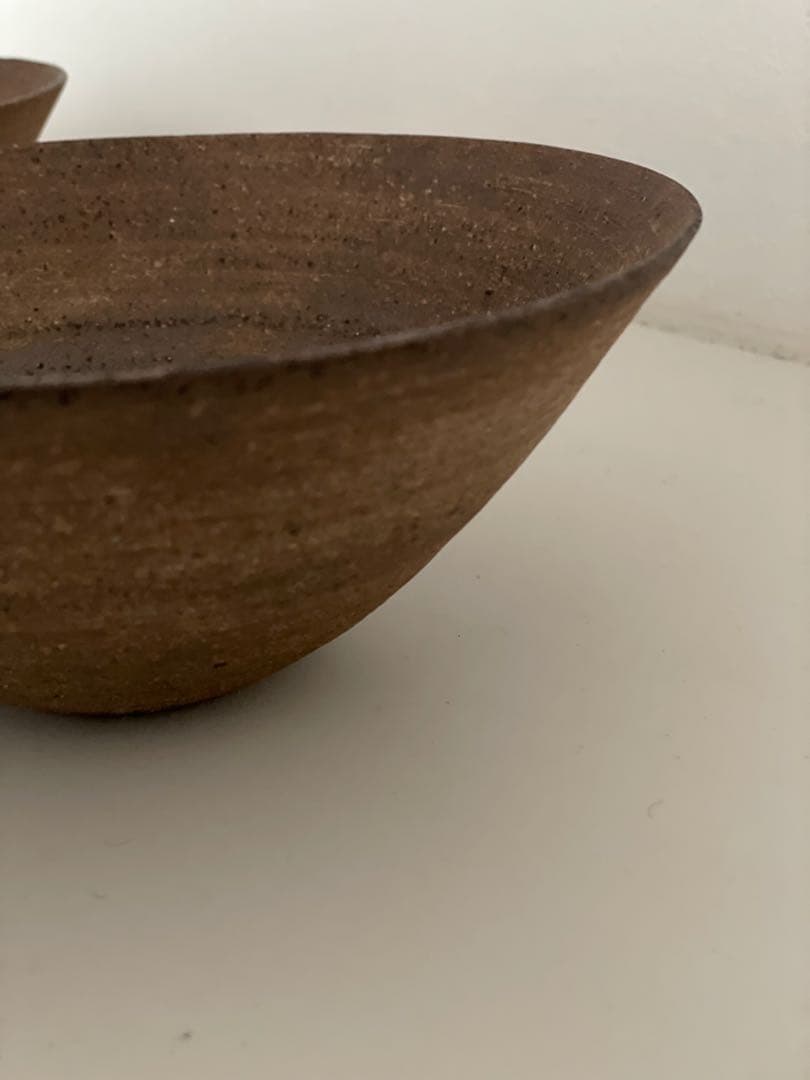 二階堂明弘 未使用品 焼き締め鉢2つセット6寸