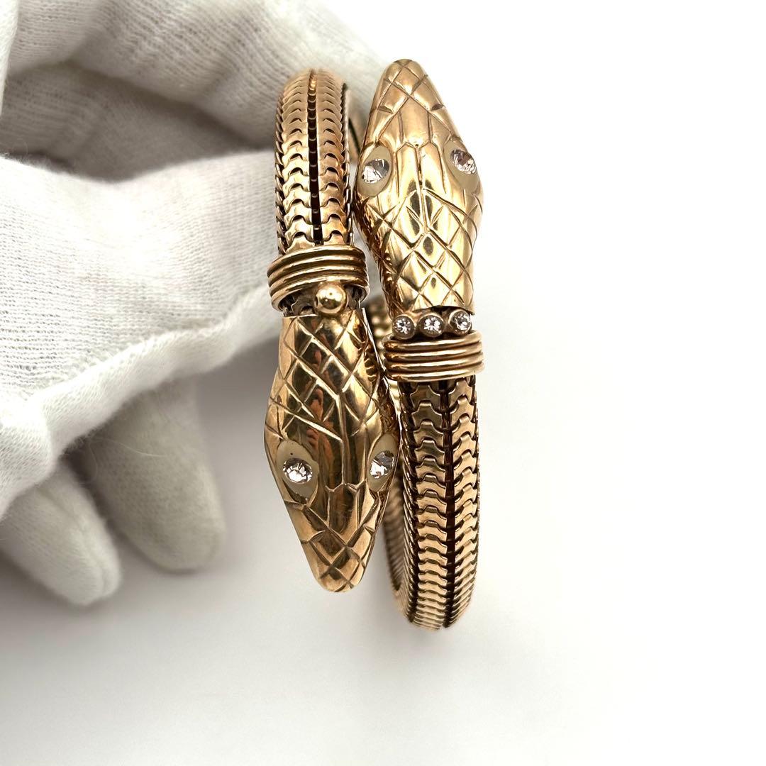 【希少】GAS BIJOUX ガスビジュー バングル スネーク 蛇 ゴールド