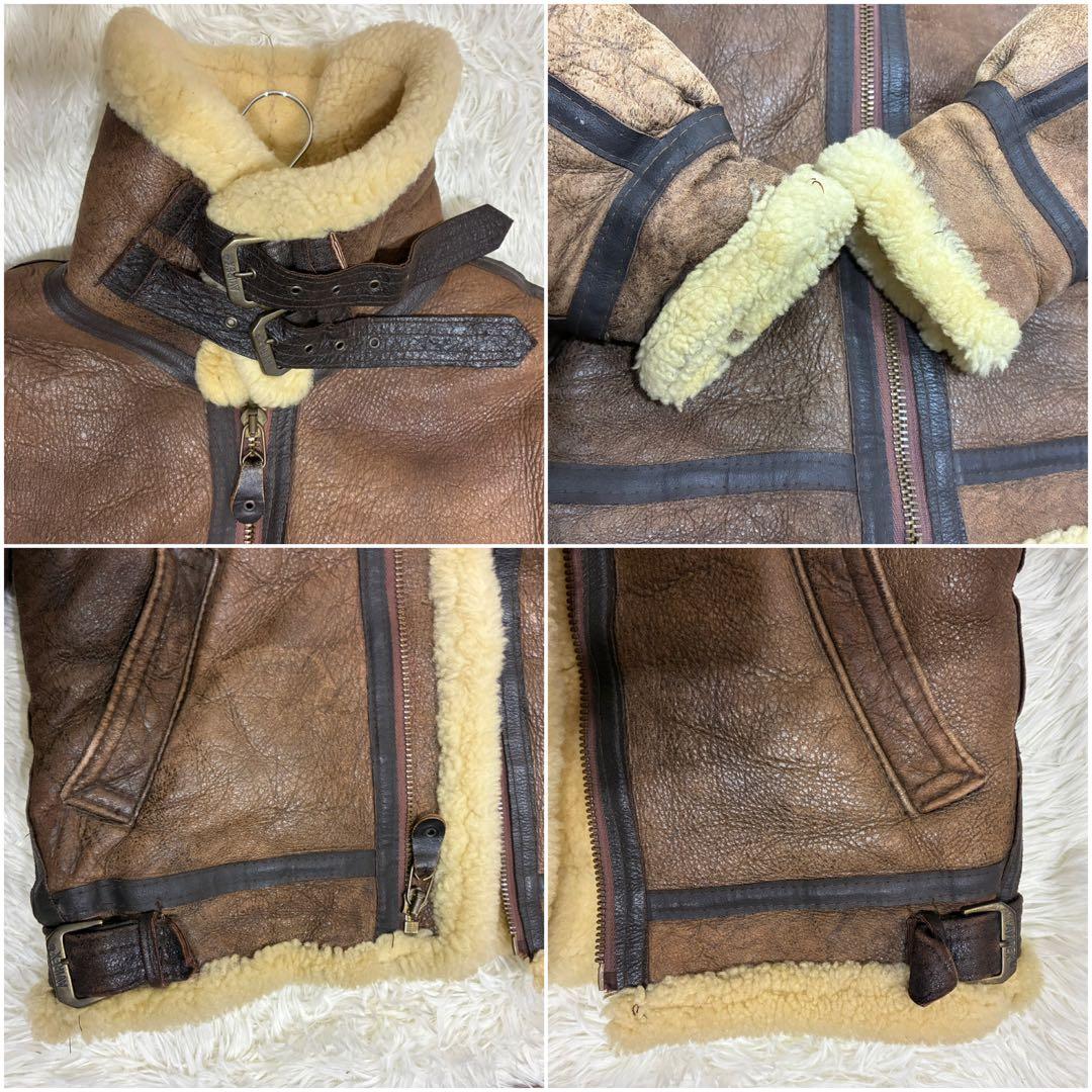 【AVIREX】B-3フライトジャケット size36 ムートン 革シープスキン