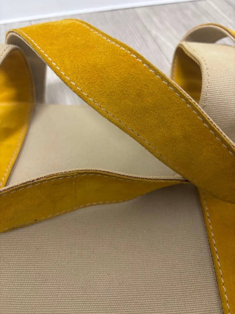 PRADA プラダ キャンバス 三角ロゴ トート バッグ ベージュ イエロー