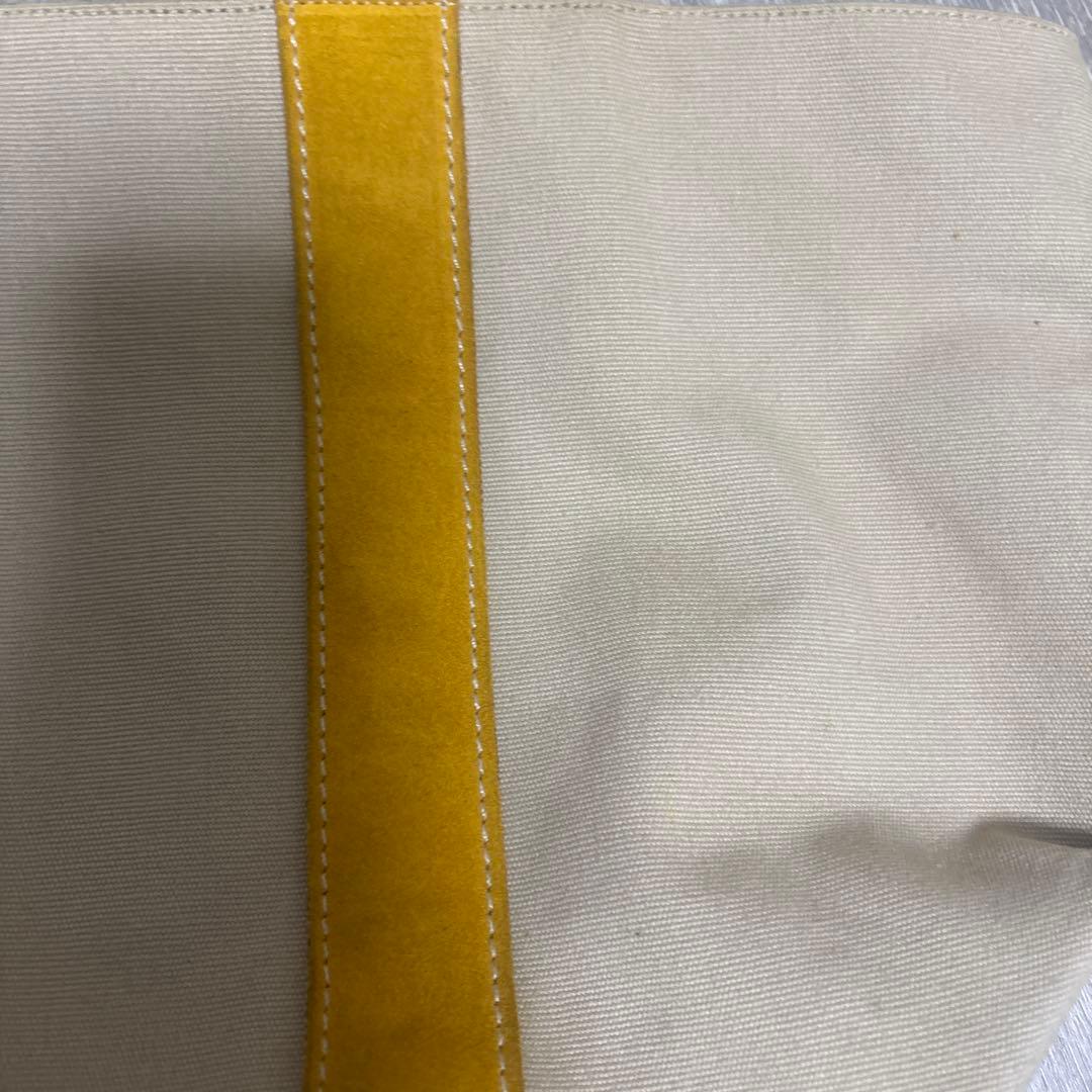 PRADA プラダ キャンバス 三角ロゴ トート バッグ ベージュ イエロー