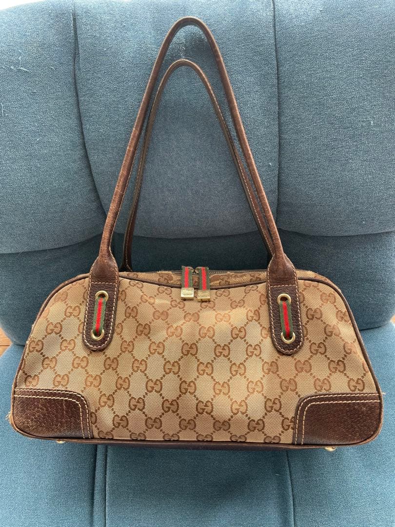 GUCCI オールドグッチ GGキャンバス ハンドバッグ シェリーライン