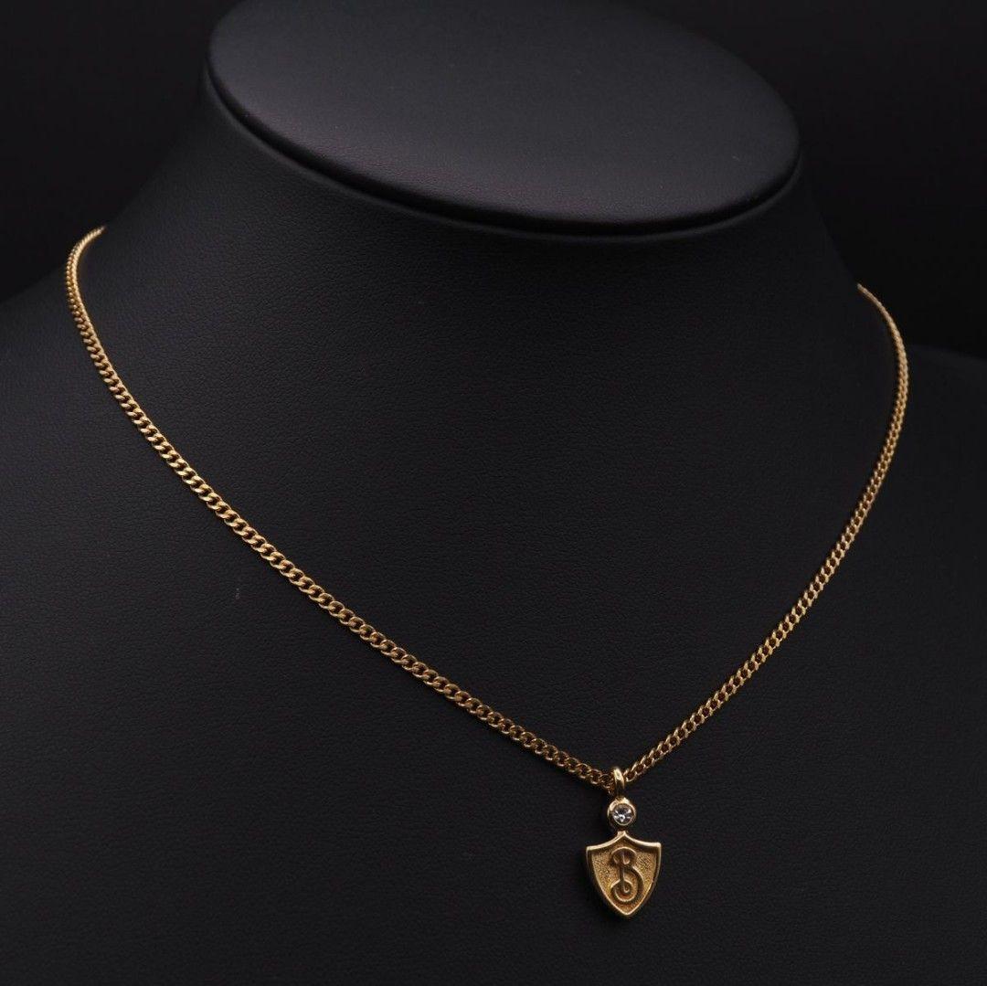 バーバリー Burberrys ペンダント ネックレス ラインストーン ゴールド