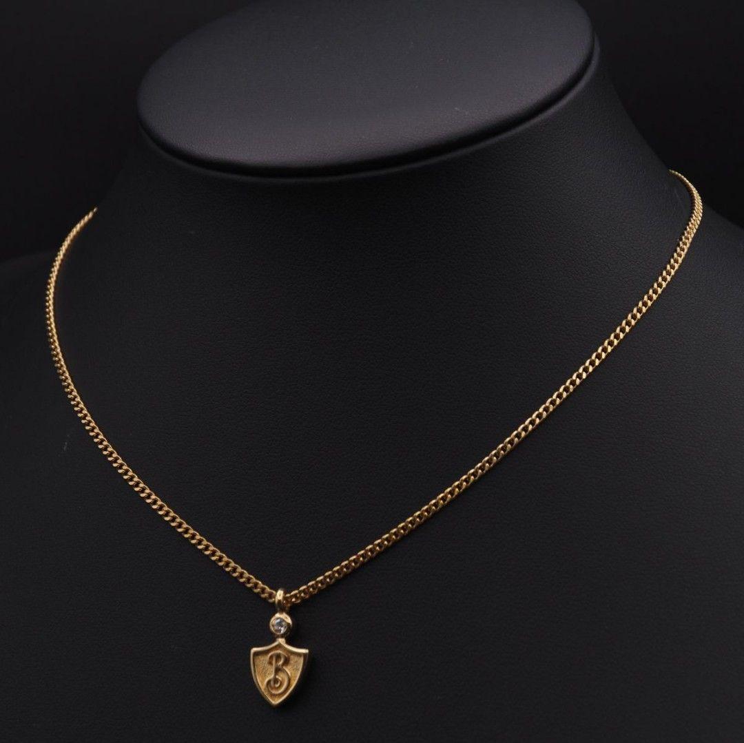 バーバリー Burberrys ペンダント ネックレス ラインストーン ゴールド