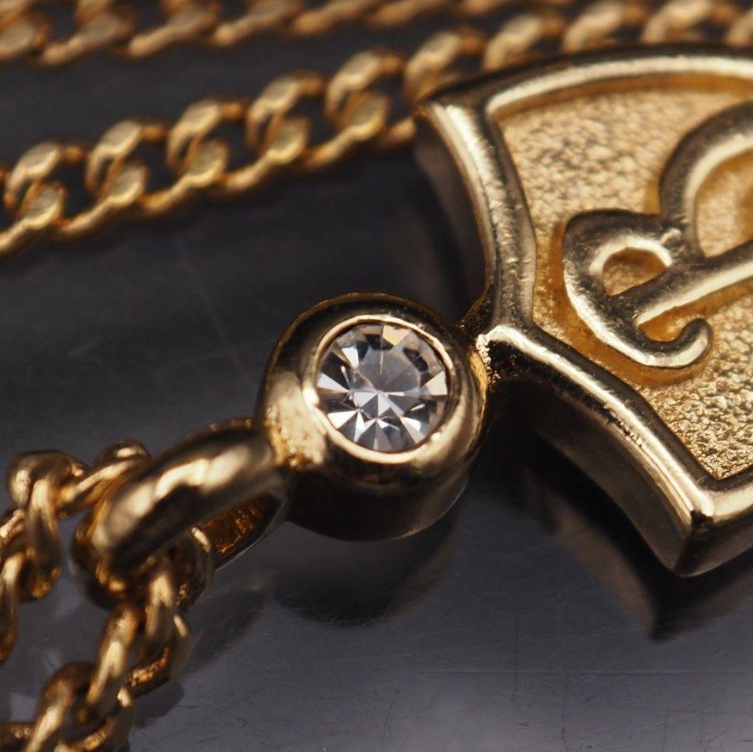 バーバリー Burberrys ペンダント ネックレス ラインストーン ゴールド