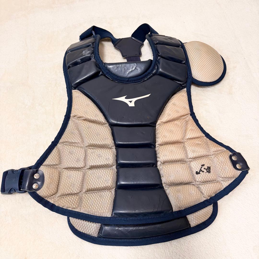 ミズノ ソフトボール キャッチャー防具一式 ネイビー 5点 レガース(軟式用)