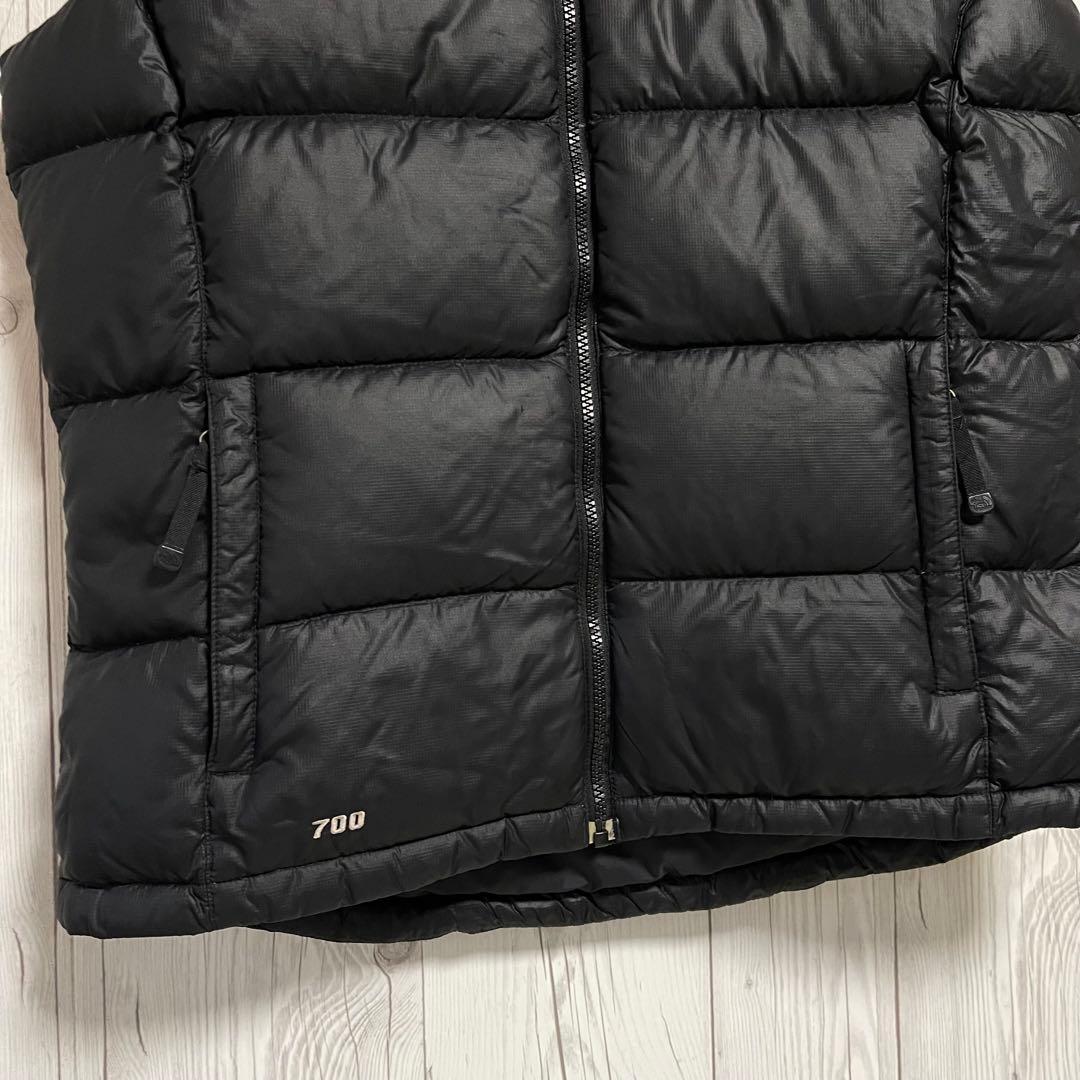 ノースフェイス　ダウンベスト　700フィル　レディースXL　95ブラック黒　古着