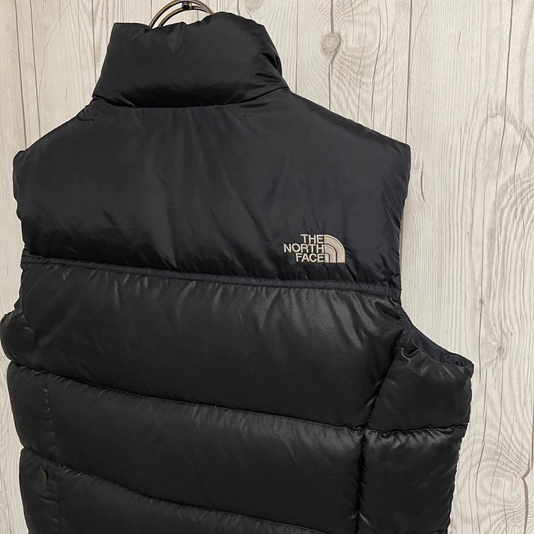 ノースフェイス　ダウンベスト　700フィル　レディースXL　95ブラック黒　古着