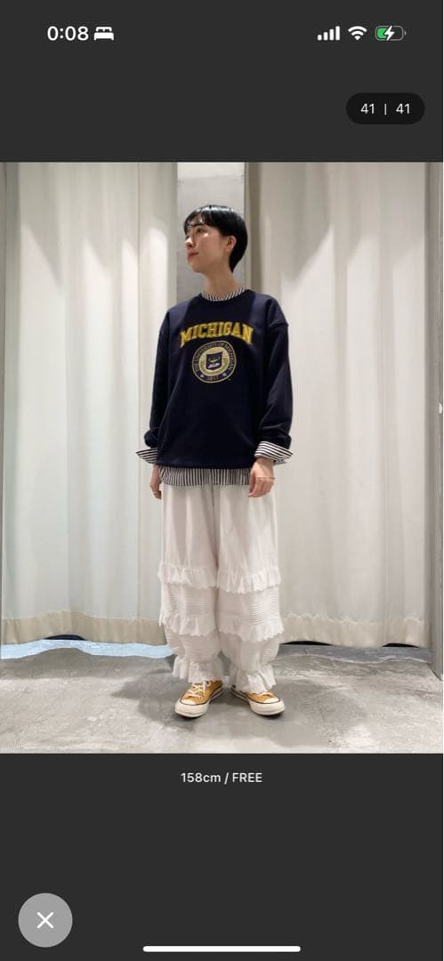 Dot&Stripes CHILDWOMANブロードレースピンタックフリルパンツ