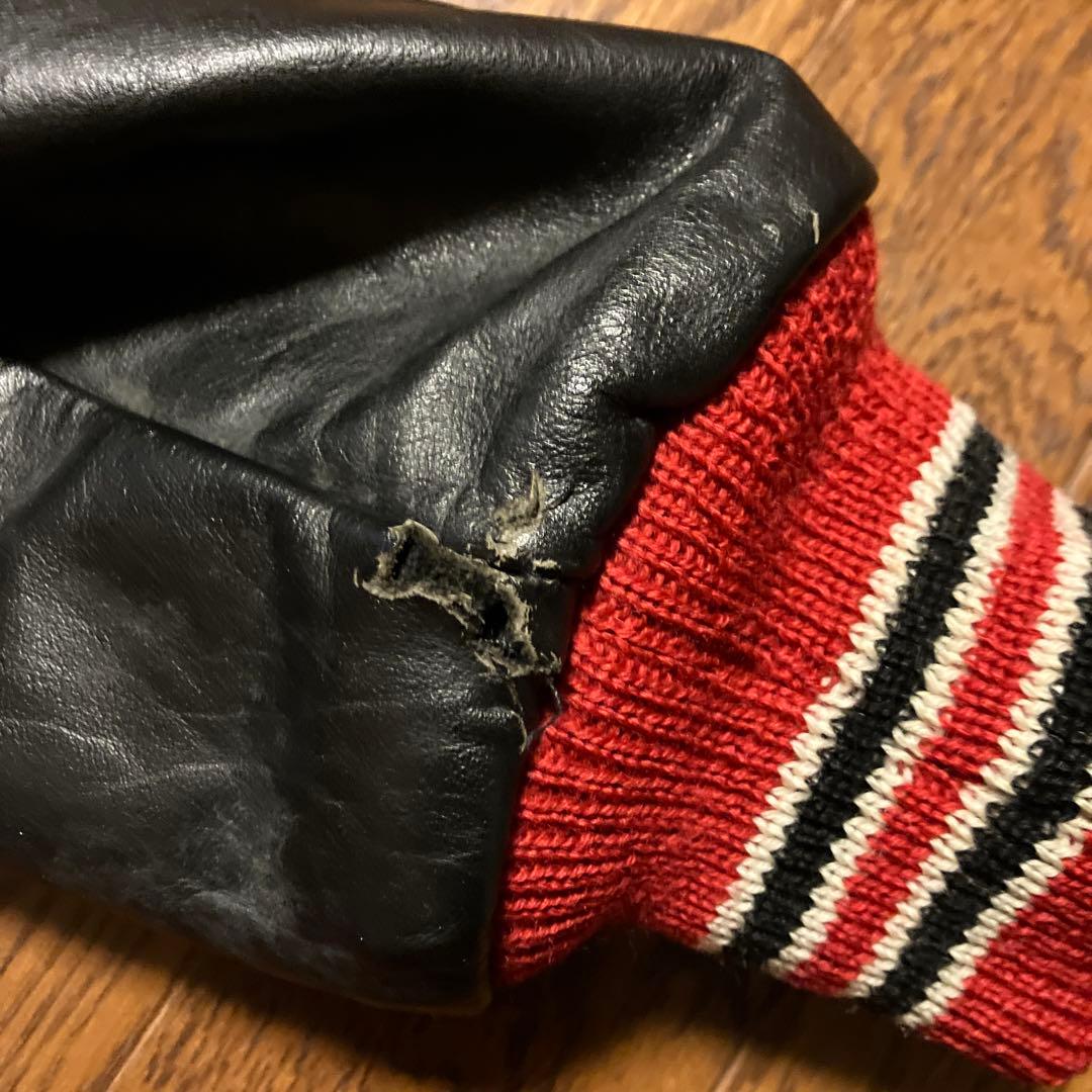 USA製キャッチボールCatchball アワードジャケットサイズ38 黒/赤