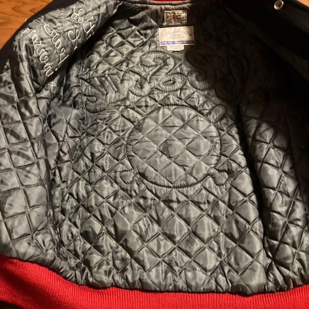 USA製キャッチボールCatchball アワードジャケットサイズ38 黒/赤