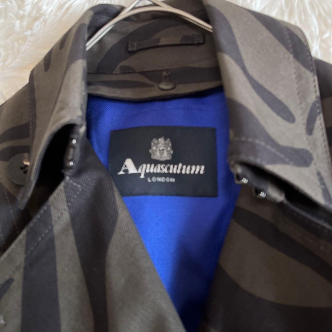 【極美品】 アクアスキュータム トレンチコート ゼブラ ライナー M カーキ