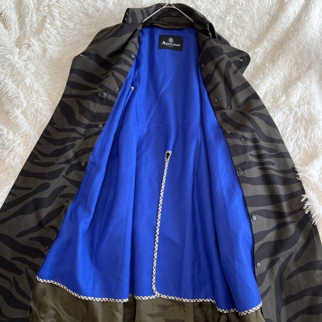 【極美品】 アクアスキュータム トレンチコート ゼブラ ライナー M カーキ