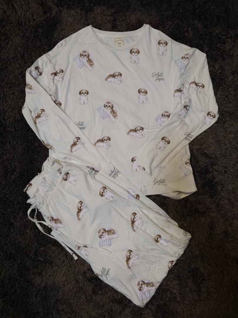 gelato pique シーズー柄ロンT＆ロングパンツ