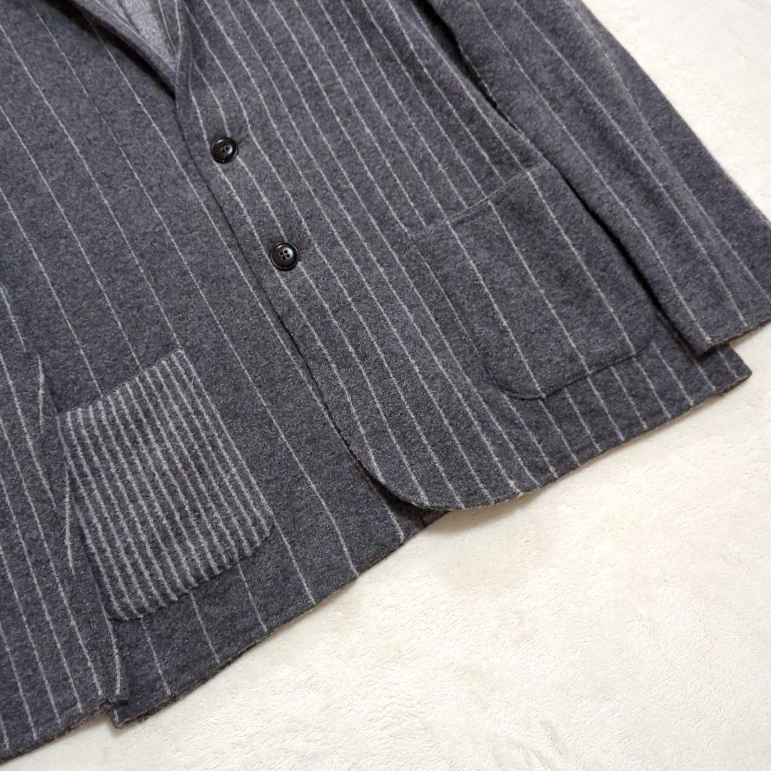 美品 L ラルディーニ ブートニエール ニット テーラードジャケット ストライプ