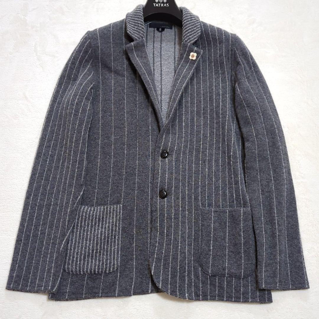 美品 L ラルディーニ ブートニエール ニット テーラードジャケット ストライプ