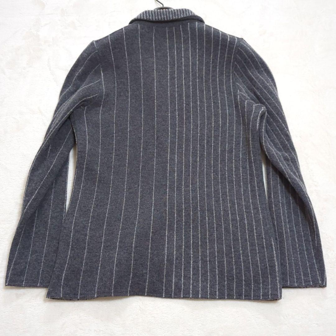 美品 L ラルディーニ ブートニエール ニット テーラードジャケット ストライプ