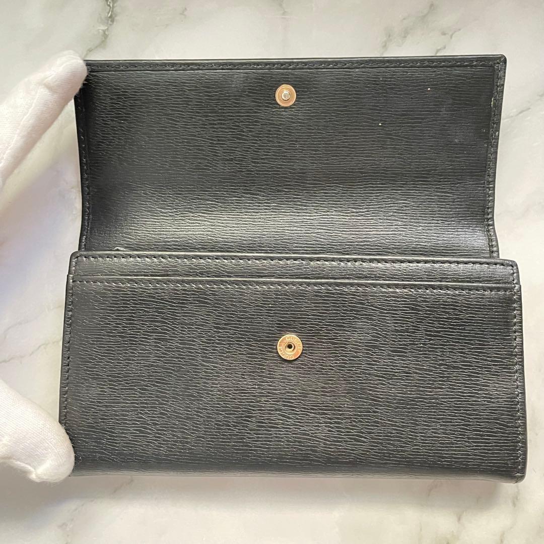 GUCCI グッチ フラップ 長財布　GG 金具　2つ折り財布　0107-④