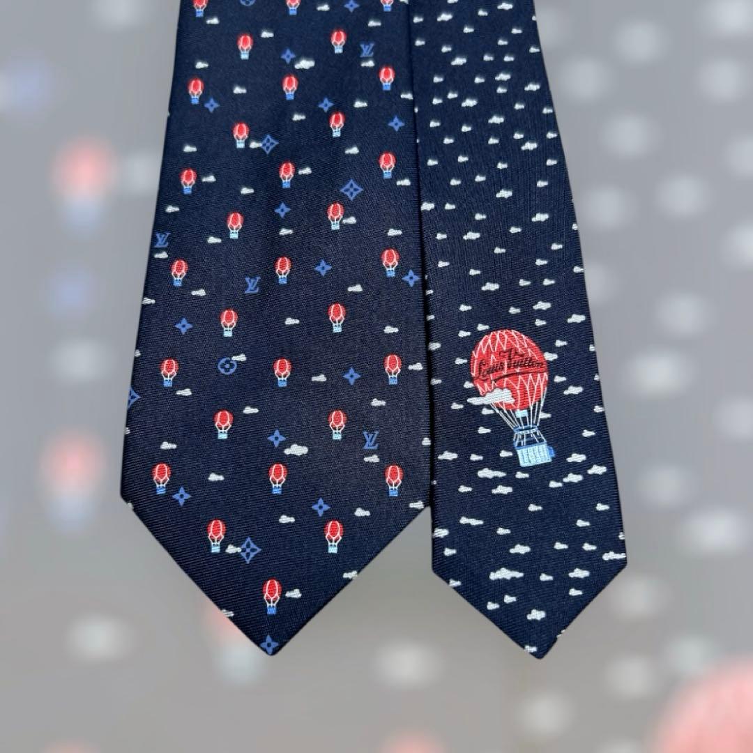 未使用級　世界最高峰ルイヴィトン モノグラム気球バルーン　ネクタイ