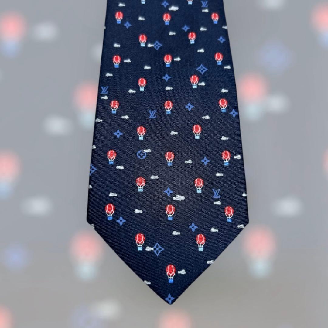 未使用級　世界最高峰ルイヴィトン モノグラム気球バルーン　ネクタイ