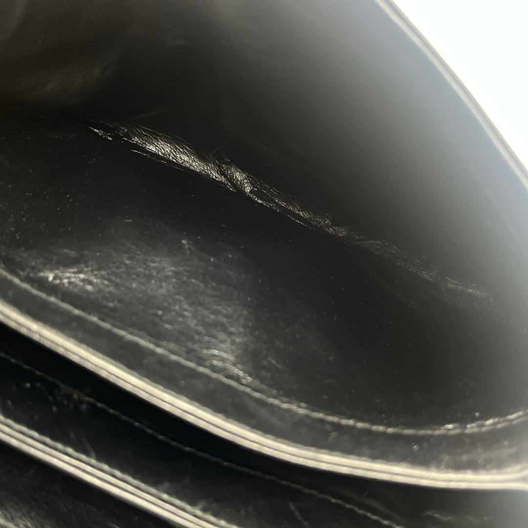 オールドグッチ ショルダーバック インターロッキング ロゴ ブラック レザー