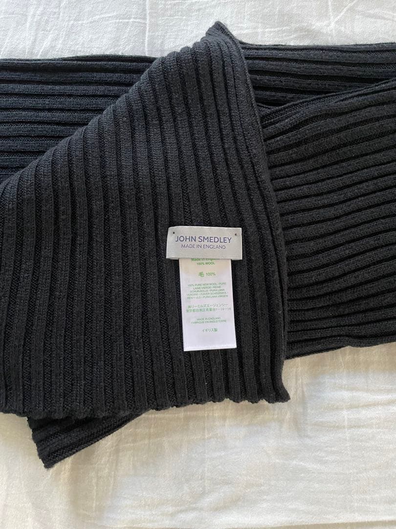 【美品】 ジョンスメドレー リブニット マフラー JOHN SMEDLEY