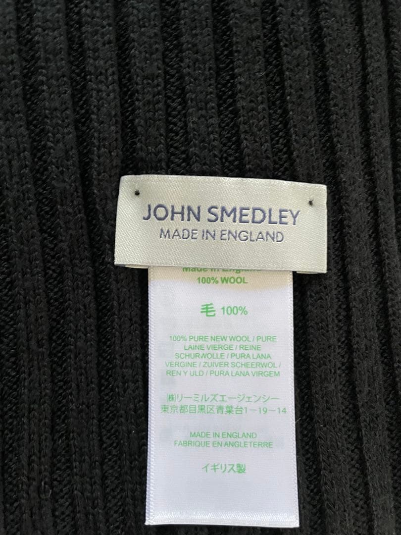 【美品】 ジョンスメドレー リブニット マフラー JOHN SMEDLEY