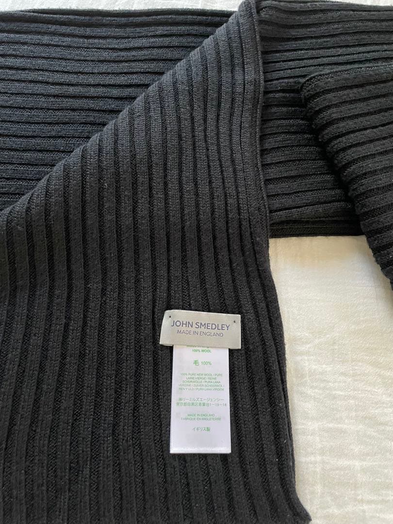【美品】 ジョンスメドレー リブニット マフラー JOHN SMEDLEY