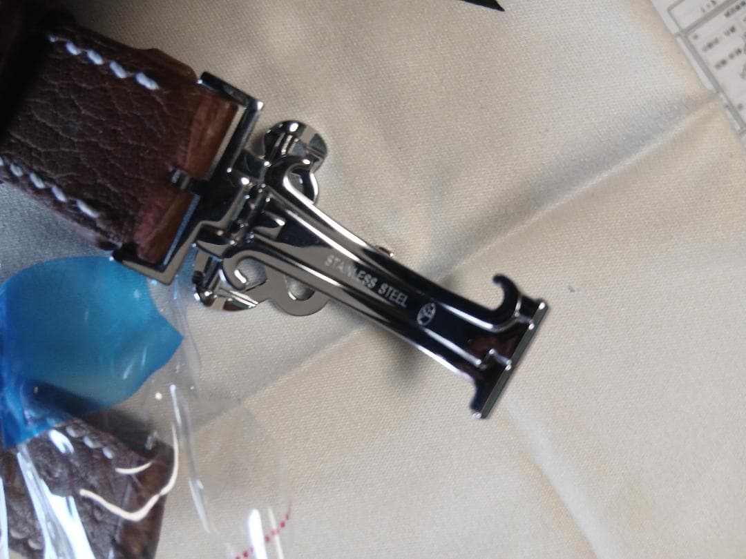 Jacob &co　アリゲーターブラウンレザー 時計ベルト ホワイトステッチ