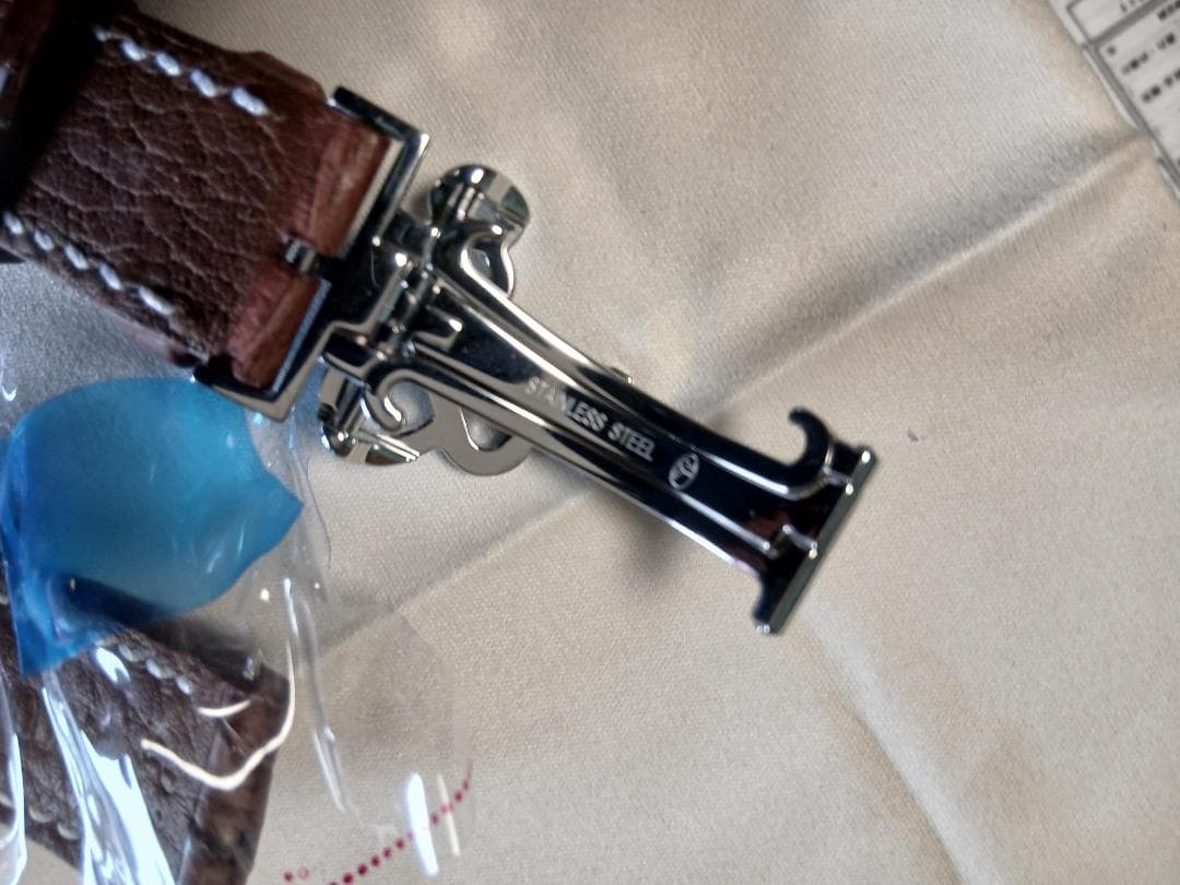 Jacob &co　アリゲーターブラウンレザー 時計ベルト ホワイトステッチ