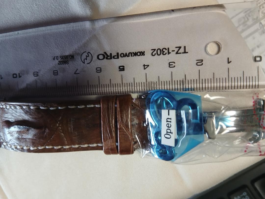 Jacob &co　アリゲーターブラウンレザー 時計ベルト ホワイトステッチ