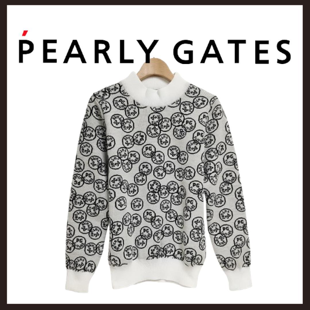 ○★新品 未使用 パーリーゲイツ モックネックニットセーター ホワイトSウール混