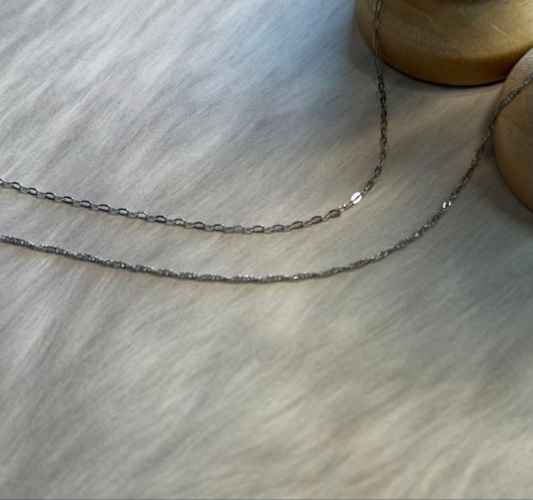 pt850 2連スクリュー＆アズキチェーンブレスレット