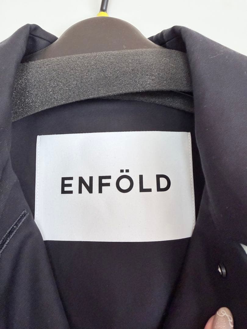 エンフォルド SOUTIEN-COLLAR COAT ネイビー　38