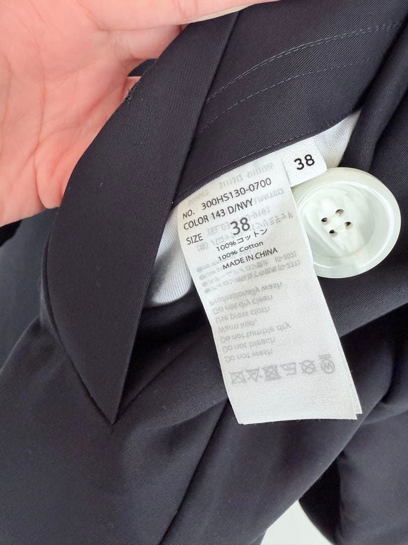 エンフォルド SOUTIEN-COLLAR COAT ネイビー　38