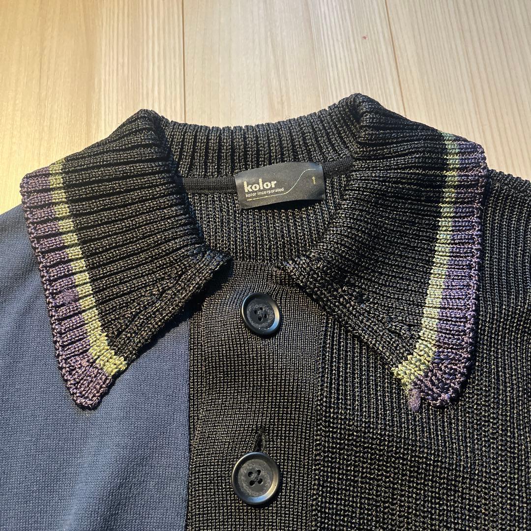 kolor カラー　クレイジーニットポロ　21ss