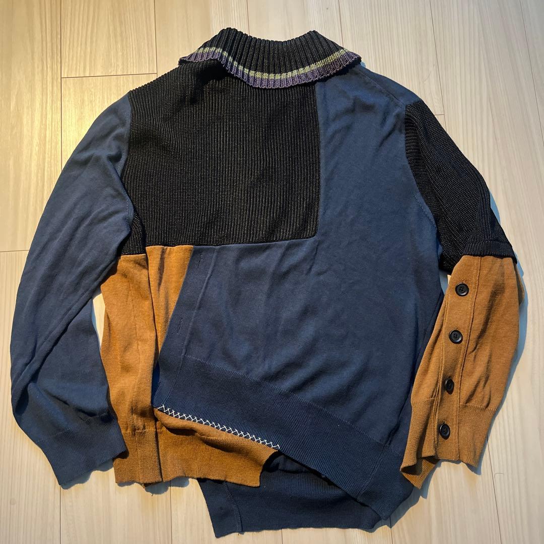 kolor カラー　クレイジーニットポロ　21ss