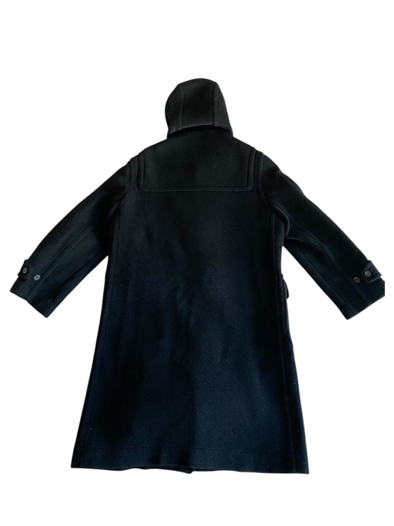 希少moorbrook生地 ヘリンボーンダッフルコート ウール100% ブラック