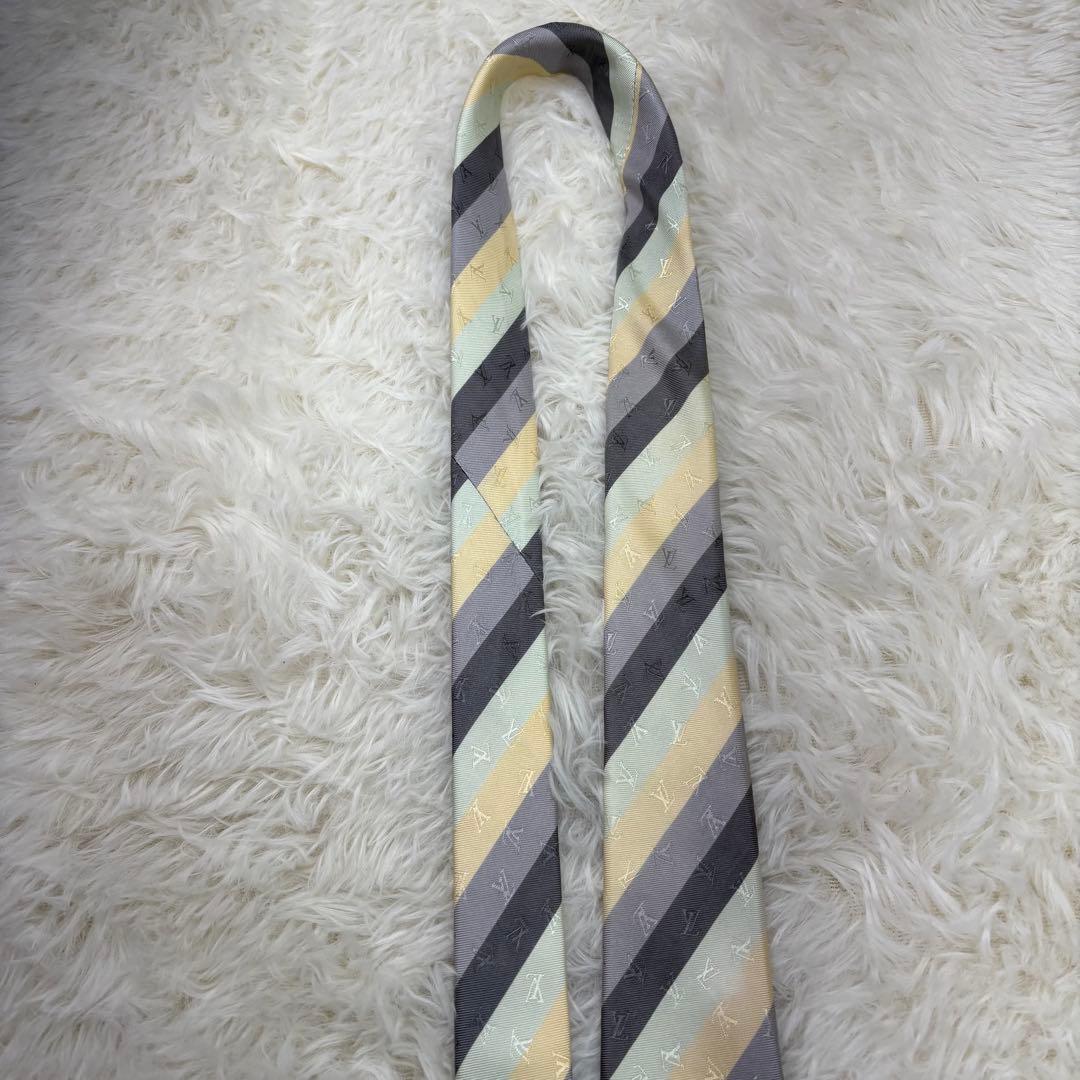 LV ルイヴィトン ストライプ 現行 モノグラム ネクタイ シルク 4色