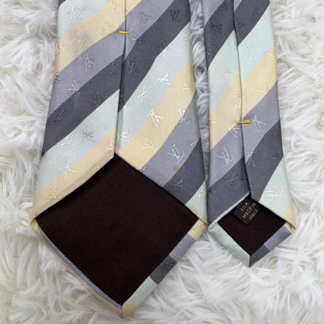 LV ルイヴィトン ストライプ 現行 モノグラム ネクタイ シルク 4色