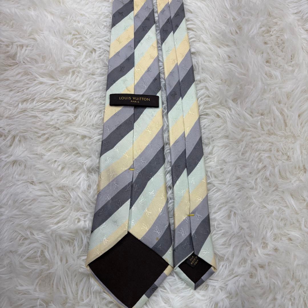 LV ルイヴィトン ストライプ 現行 モノグラム ネクタイ シルク 4色