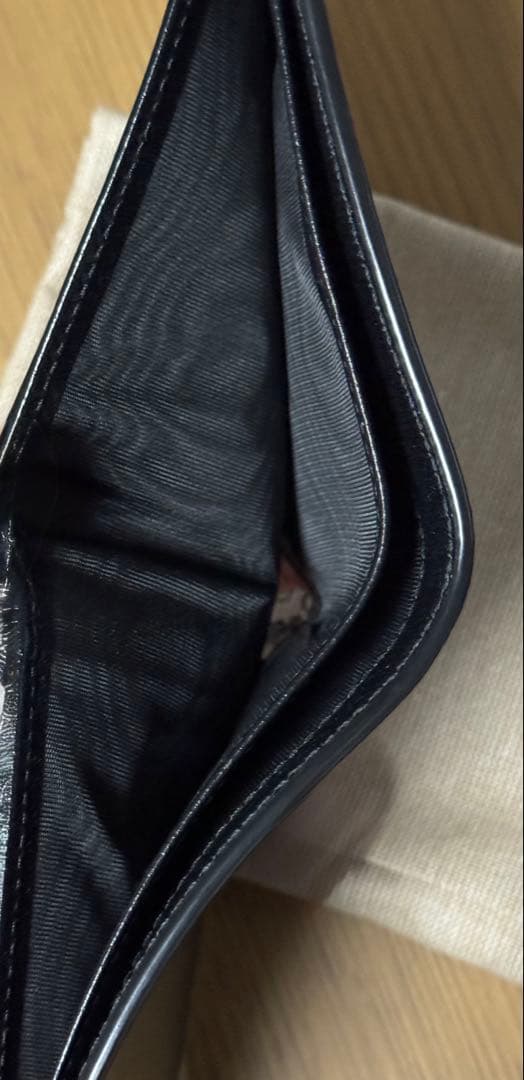 GUCCI グッチ 二つ折り財布 GGマーモント レザー 黒