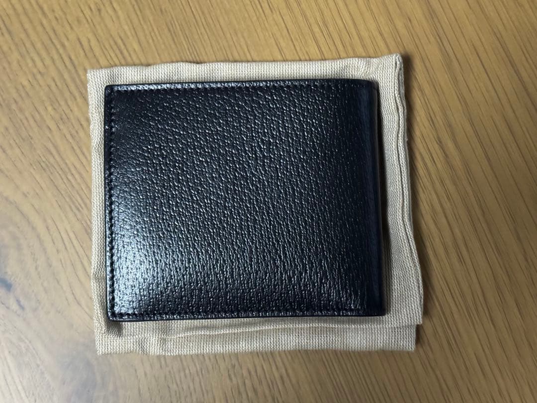 GUCCI グッチ 二つ折り財布 GGマーモント レザー 黒